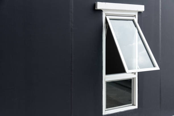 Casement Awning Window opening uPVC aluminium frame with space for text